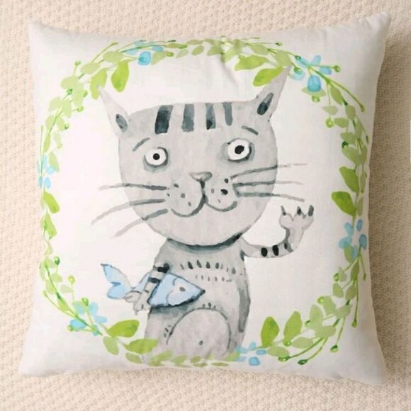Cartoon Kitty Cat Fish Cushion Zippered Pillow Cover - Picture 5 of 5